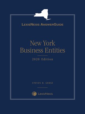 cover image of LexisNexis AnswerGuide New York Business Entities